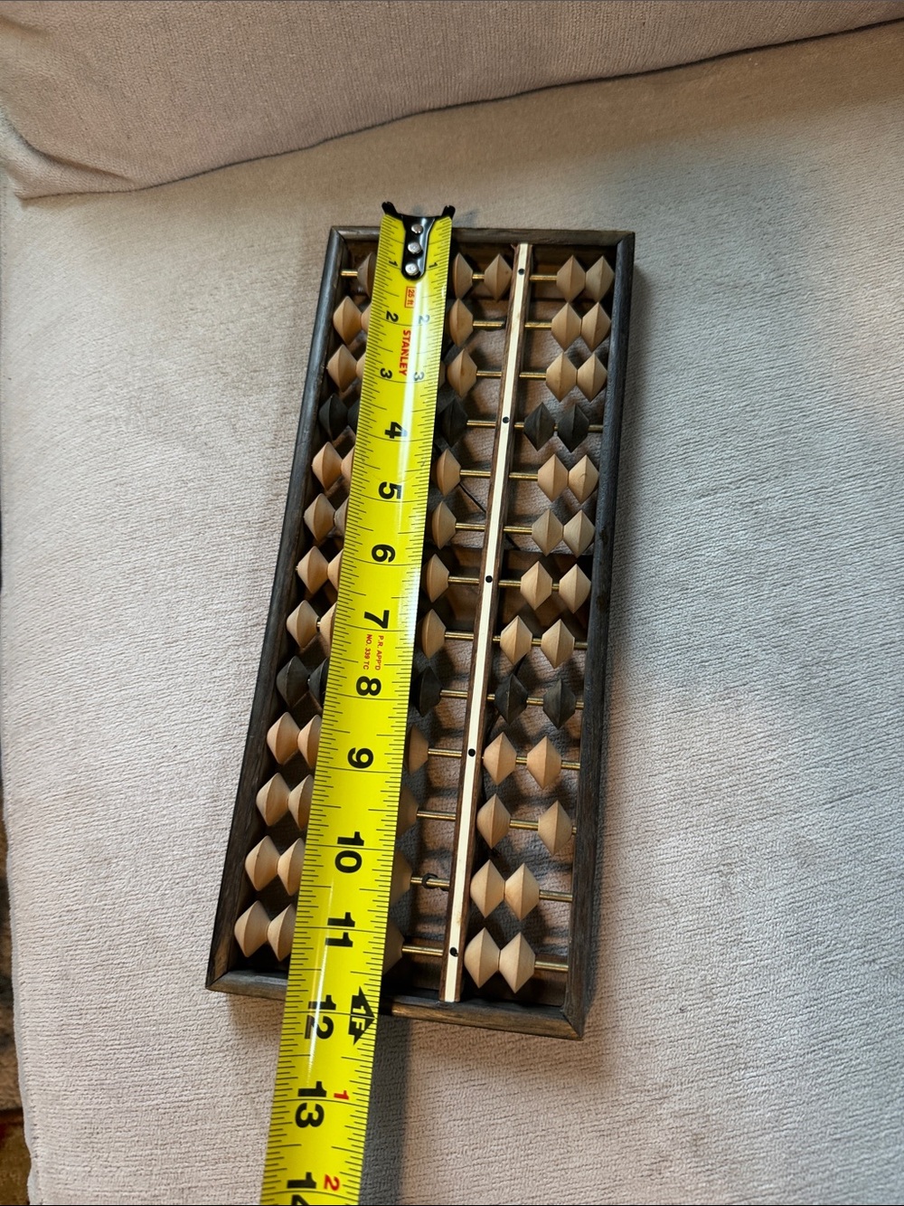Vintage Chinese Abacus Wood And Brass Lotus Flower Brand - Picture 4 of 8